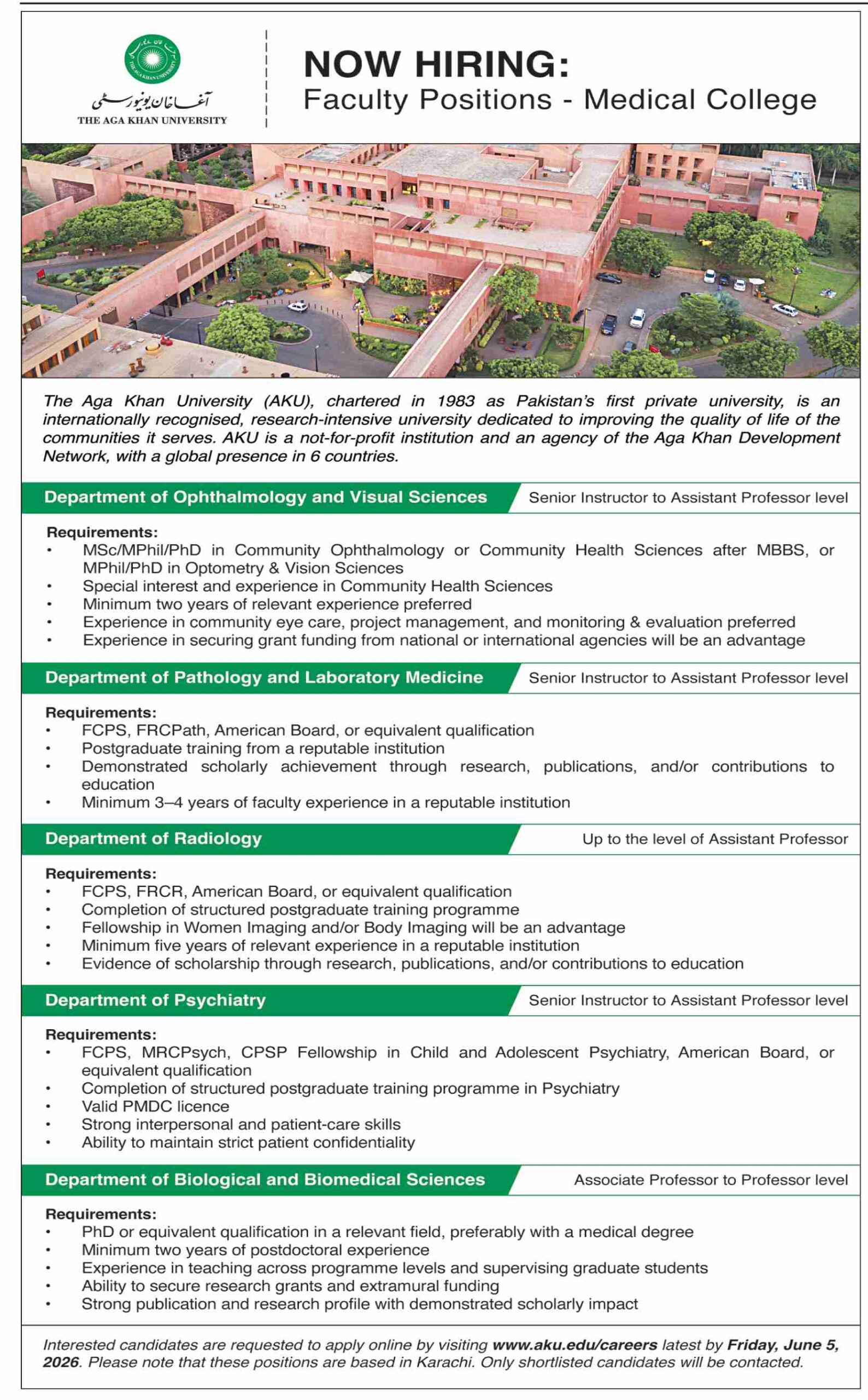 AKU Medical department jobs